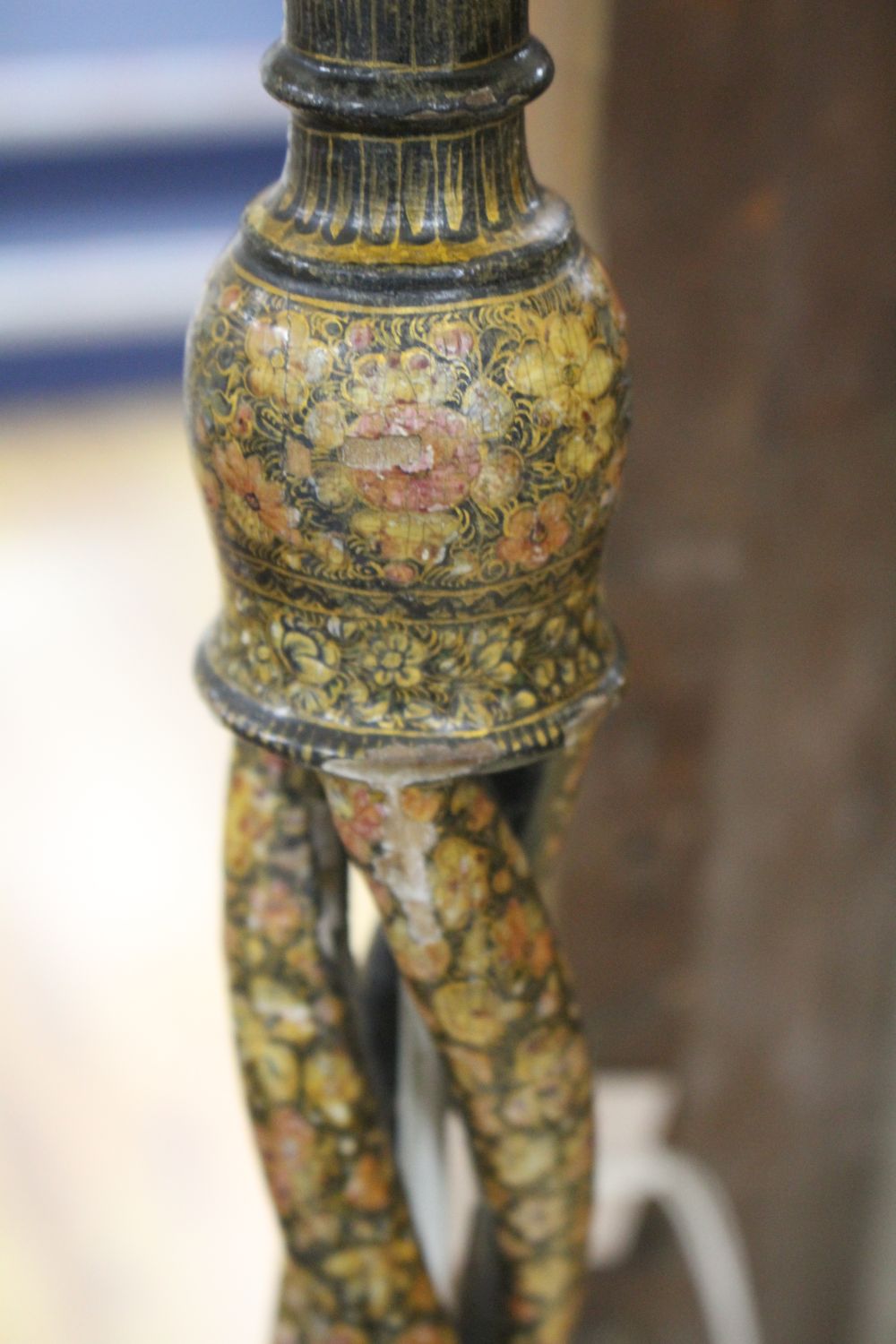 A Kashmiri decorative table lamp, height 53cm approx.